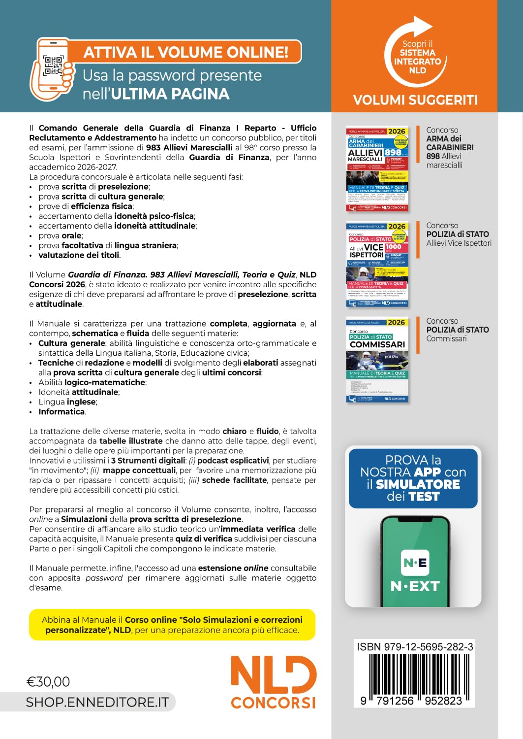 Concorso Guardia di Finanza 983 allievi marescialli. Manuale di teoria e quiz 2026. Con espansione online