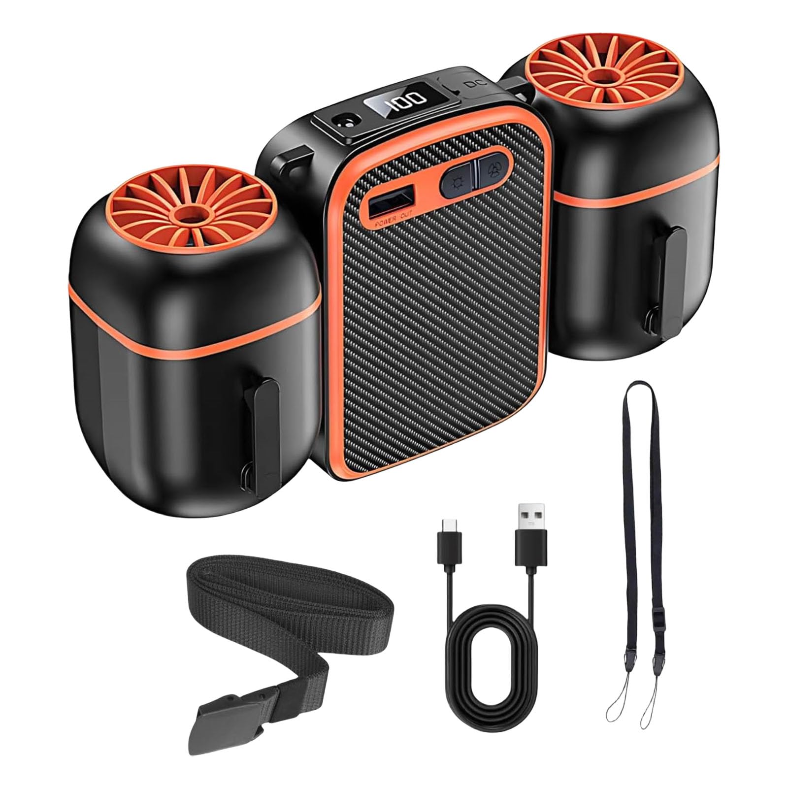 Kalttoy Wearable Waist Fan 10000mAh Clip Fan Rechargable Cooling Texture Portable Present for Sports Enthusiasts Waist Cooling