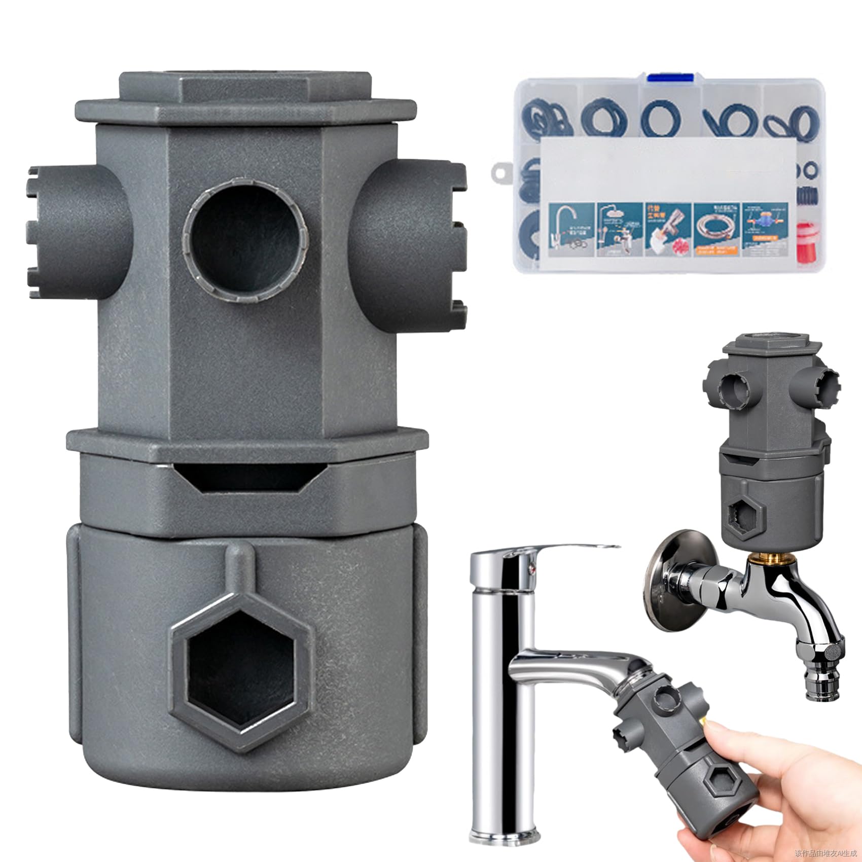 GZSO All-In-One Wrench Tool Set for Faucet, Faucet Spout Bubbler Removal and Shower Head Fixing, Multifunctional Plumbing Tool for Kitchen & Bathroom