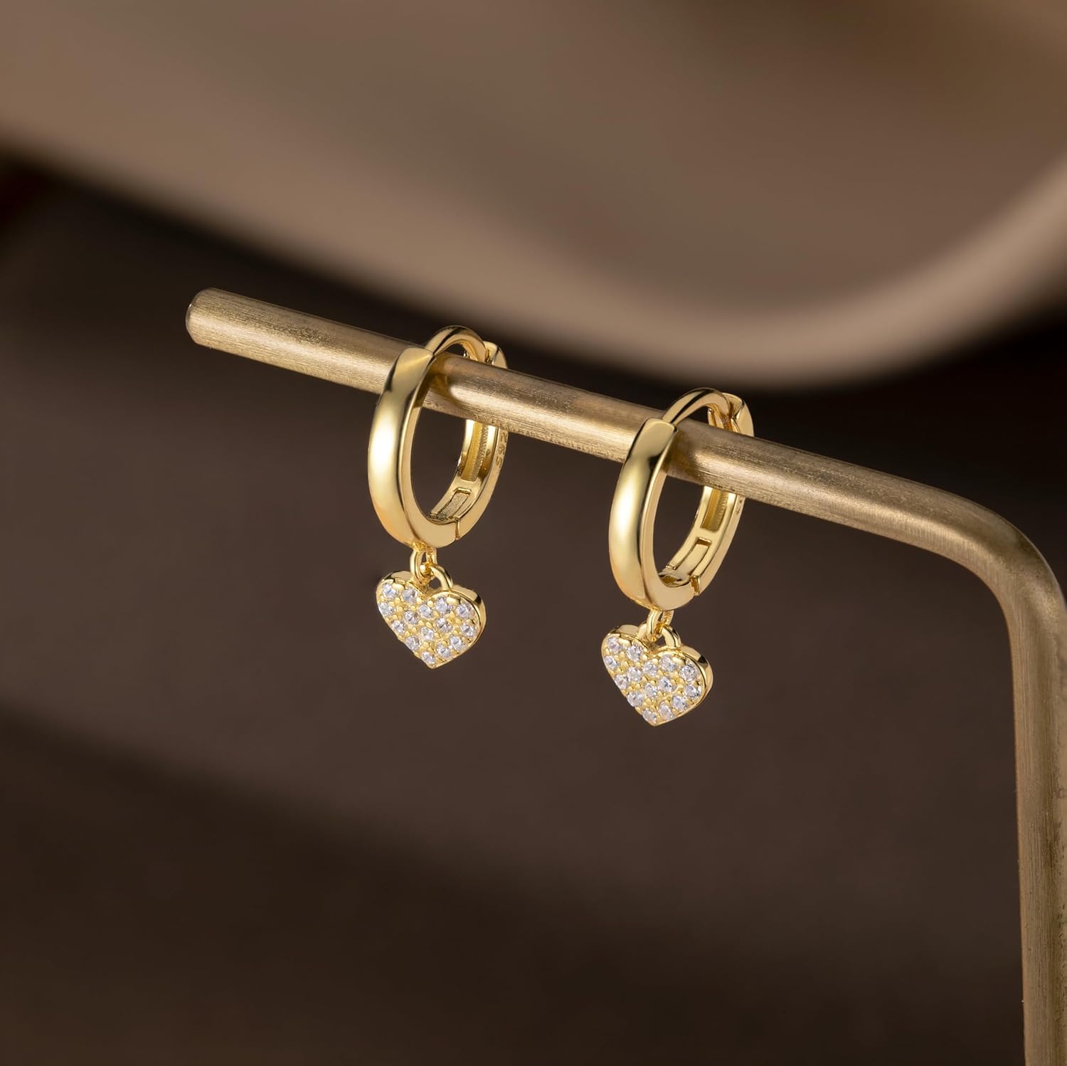 Reffeer Solid 925 Sterling Silver Love Heart Small Hoop Earrings for Women Teen Girls CZ Heart Hoop Earrings Huggie Drop - Image 6