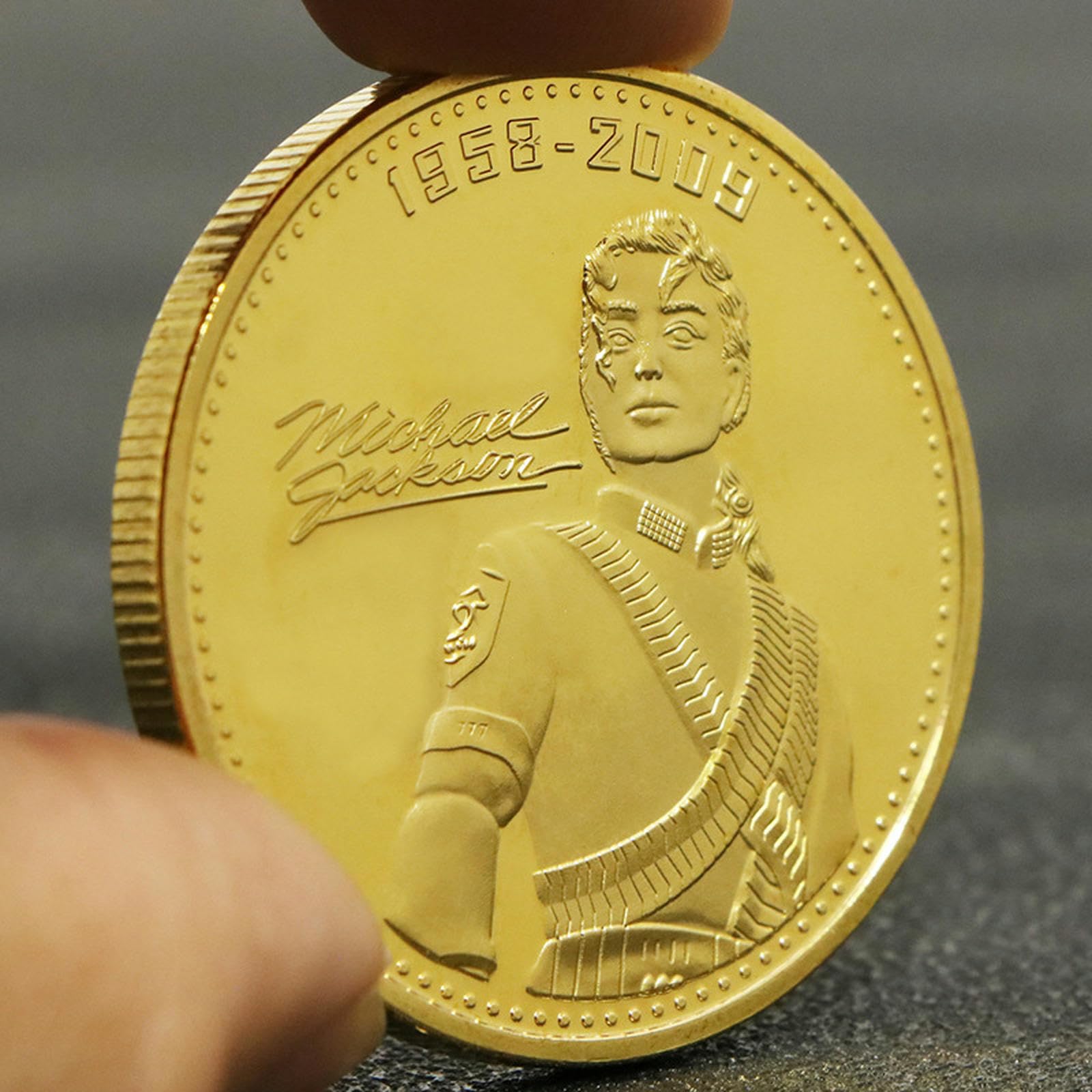 Estrella de los Estados Unidos Michael Jackson Moneda Conmemorativa Dorada Colección Creative Crafts - Oro