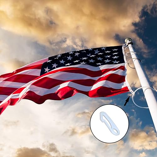 Miniatura 3 de Anley 4 clips de gancho resistentes para asta de bandera, accesorio de fijación de asta de bandera, fija ojales de bandera a la cuerda del patio,