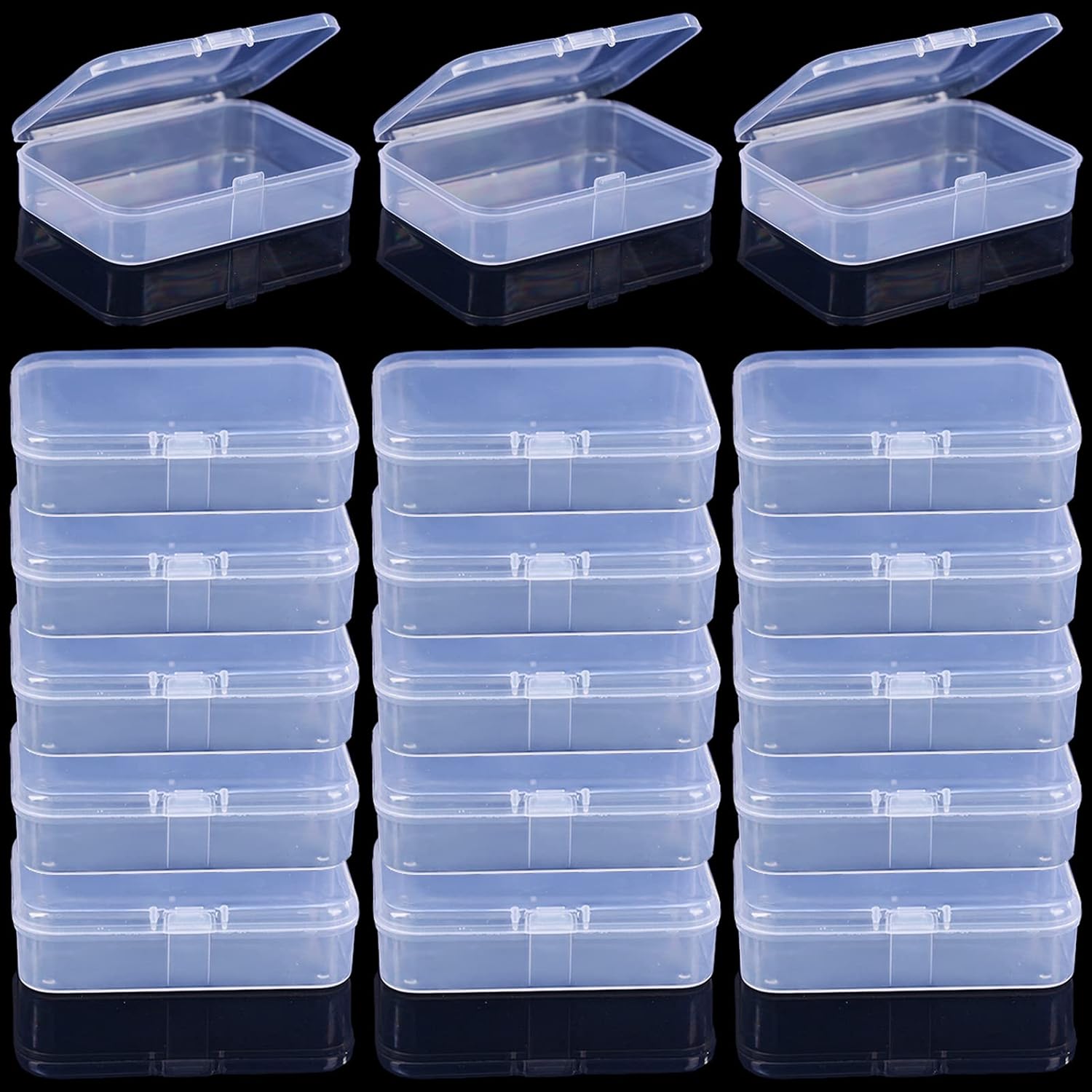 Clear Plastic Playing Card Boxes Snaps Closed Poker Gaming Playing Card Deck Cases Holder Plastic Storage Box Clear Trading Card Box Card Storage Organizer for Bank Business Card (18Pcs)