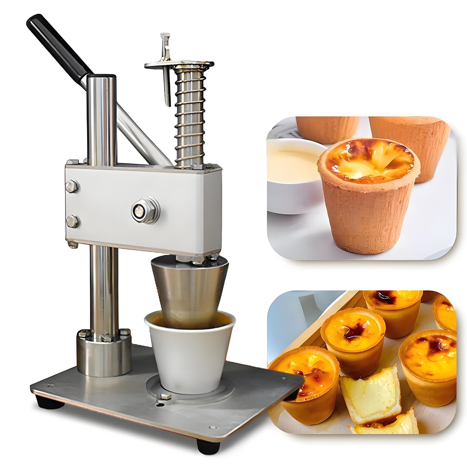 Epygnom Multicolor Manual Egg Tart Shell Pressing Machine, Stainless Stain Tartlet Shell Molding Forming Machine, Hand Press Egg Tart Skin Tool, For Baking Tarte Pie Waffle Shells H41