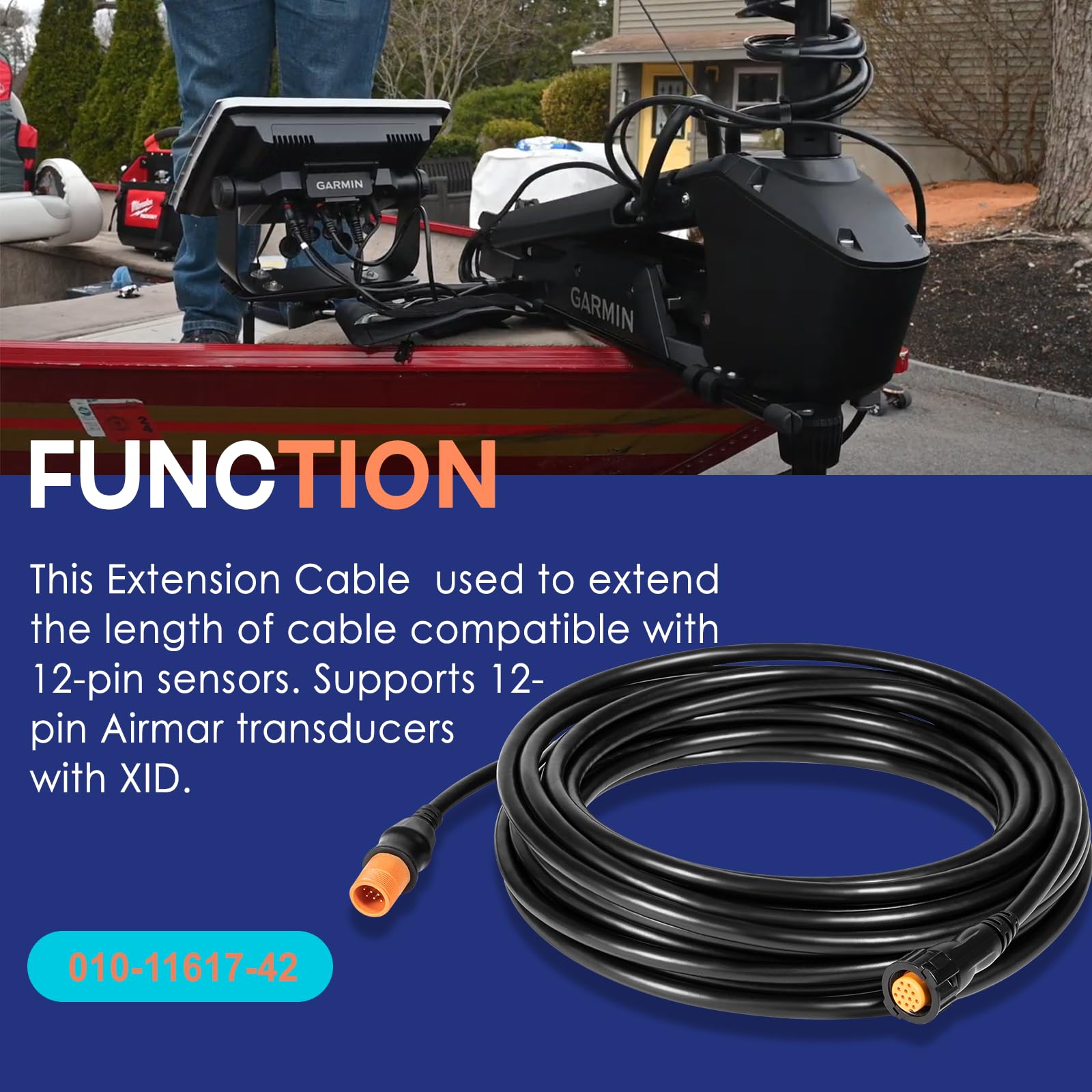 Camoo 010-11617-42 Extension Cable for XID Transducers 12-pin 30 Feet(9m)