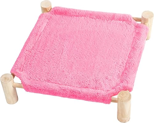 Miniatura 9 de Patas Lague Hamaca Cama para Gatos y Perros Pequeños, Cama Elevada de Madera Transpirable para Mascotas Gatos Conejos con Refrigeración para
