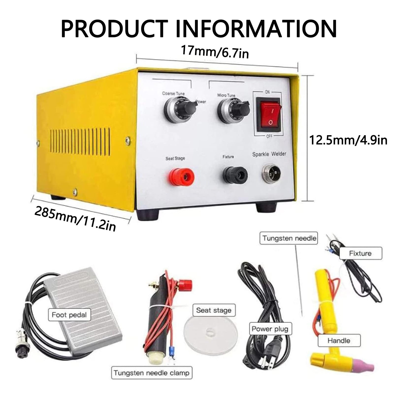 Máquina de Soldar láser Plata Joyería Puntos de Soldadura Herramienta 200 W, 30 A, Impulso de Soldadura de Joyas, Ajustable, 0,5 – 1,0 mm