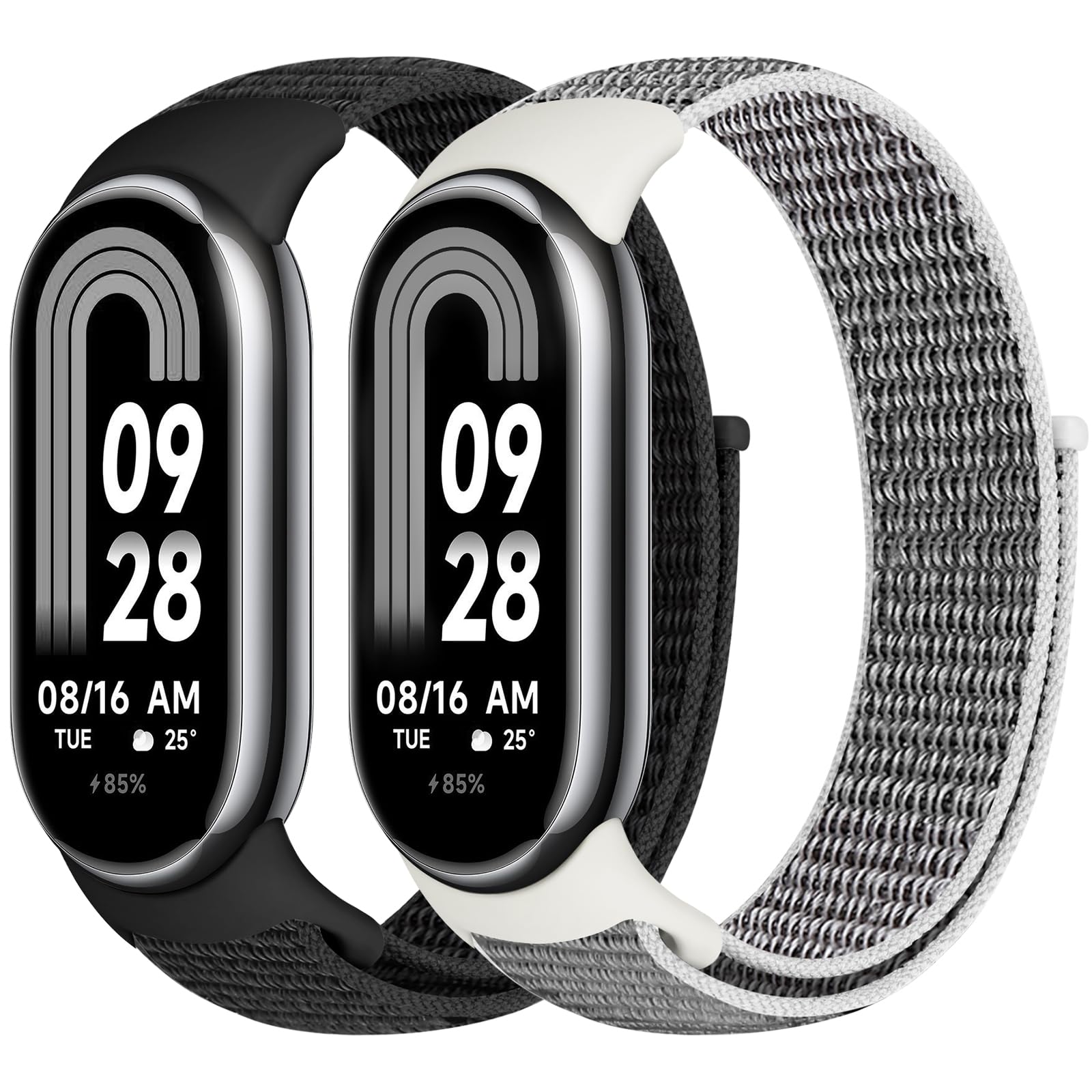 Runostrich Nylon Straps Compatible with Xiaomi Smart Band 10/9/8 Soft Nylon Loop Strap Breathable Adjustable Replacement Band for Women Men