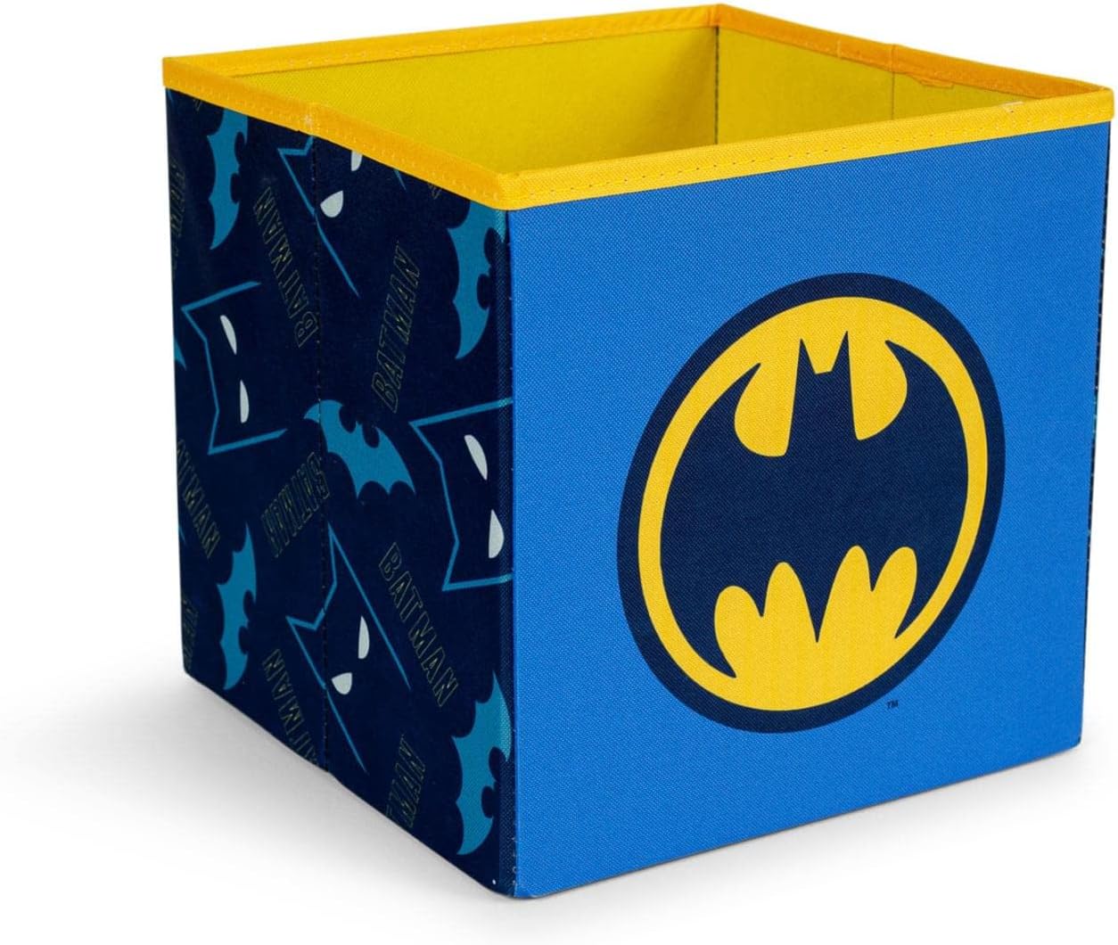 DC Comics Batman Logo 11-Inch Storage Bin Cube Organizer | Fabric Basket Container, Cubby Cube Closet Organizer | Comic Book Superhero Toys, Gifts And Collectibles