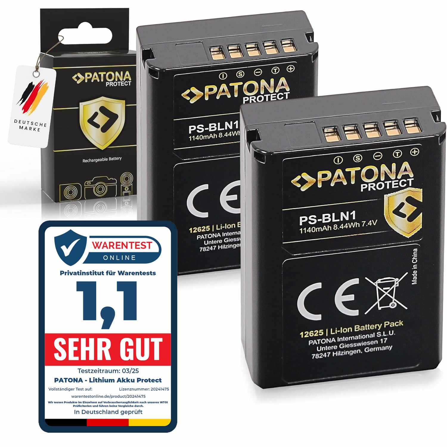 PATONA 2X Protect BLN-1 Akumulator 1140mAh do Olympus PS-BLN1 EM1 EM5