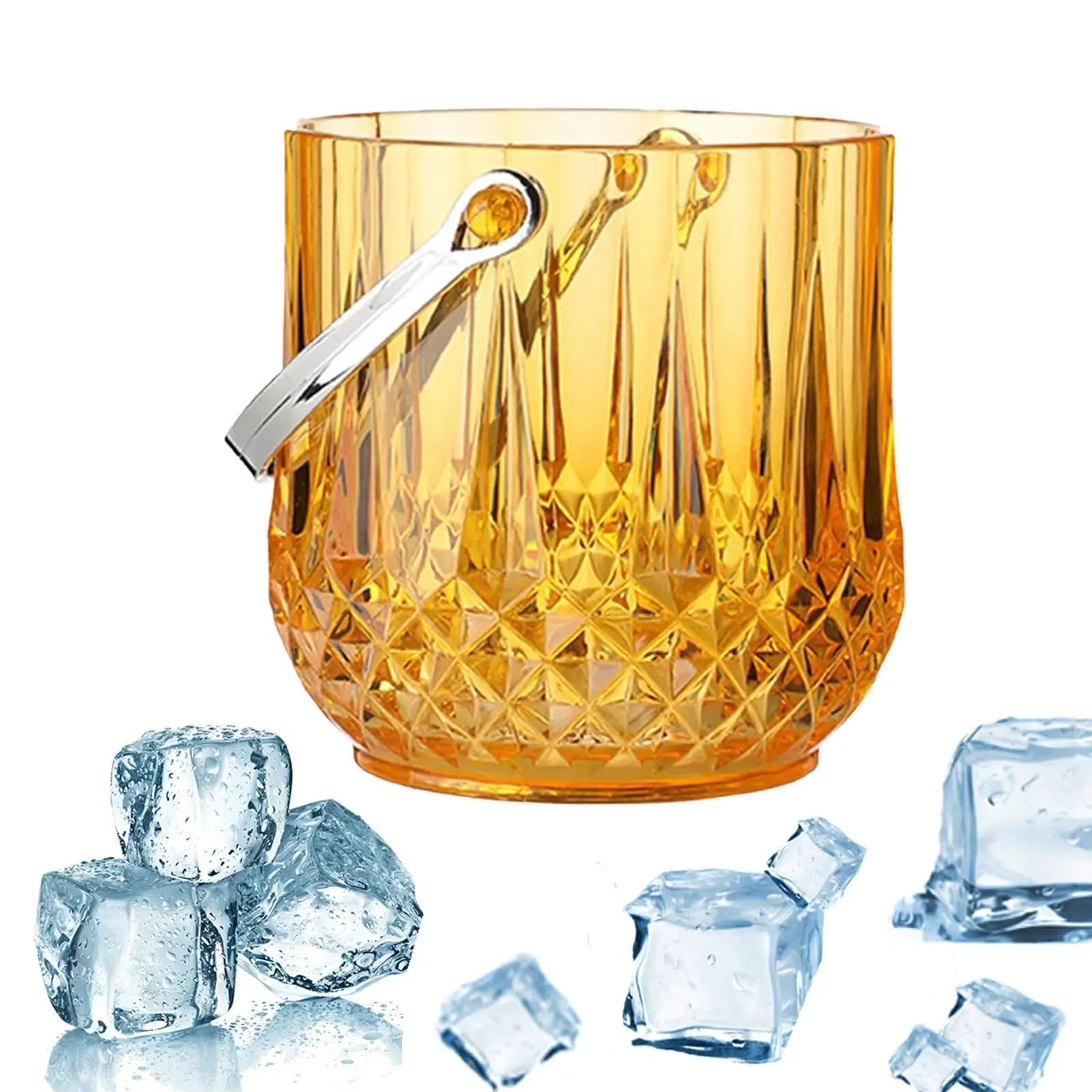 Cubo de Hielo Enfriador de Bebidas Cubo de Vino Cubo de Cerveza Cubo Enfriador de Bebidas Cubo de Hielo for Clubes de champán Fiestas Pub per Casa, Bar(Yellow)