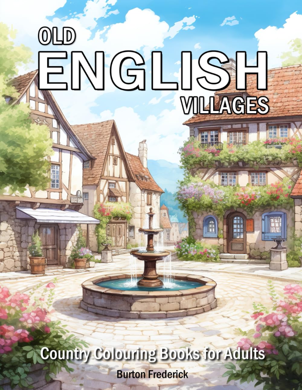 Old English Villages: Country Colouring Books for Adults with Beautiful Landscape, Country Cottage, Peaceful Street, and Much More