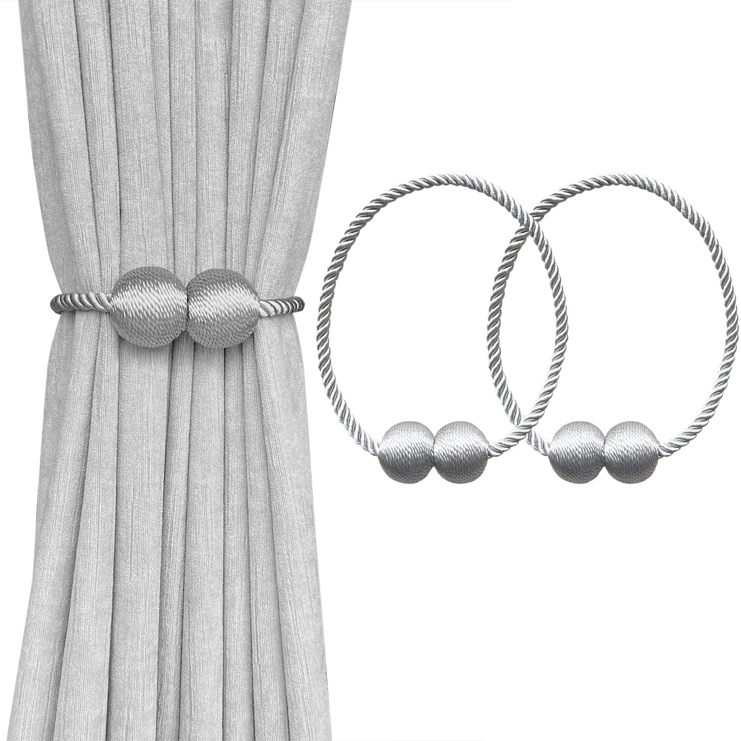 Hebillas de soporte magnético OUdini para cortinas sin taladrar en gris