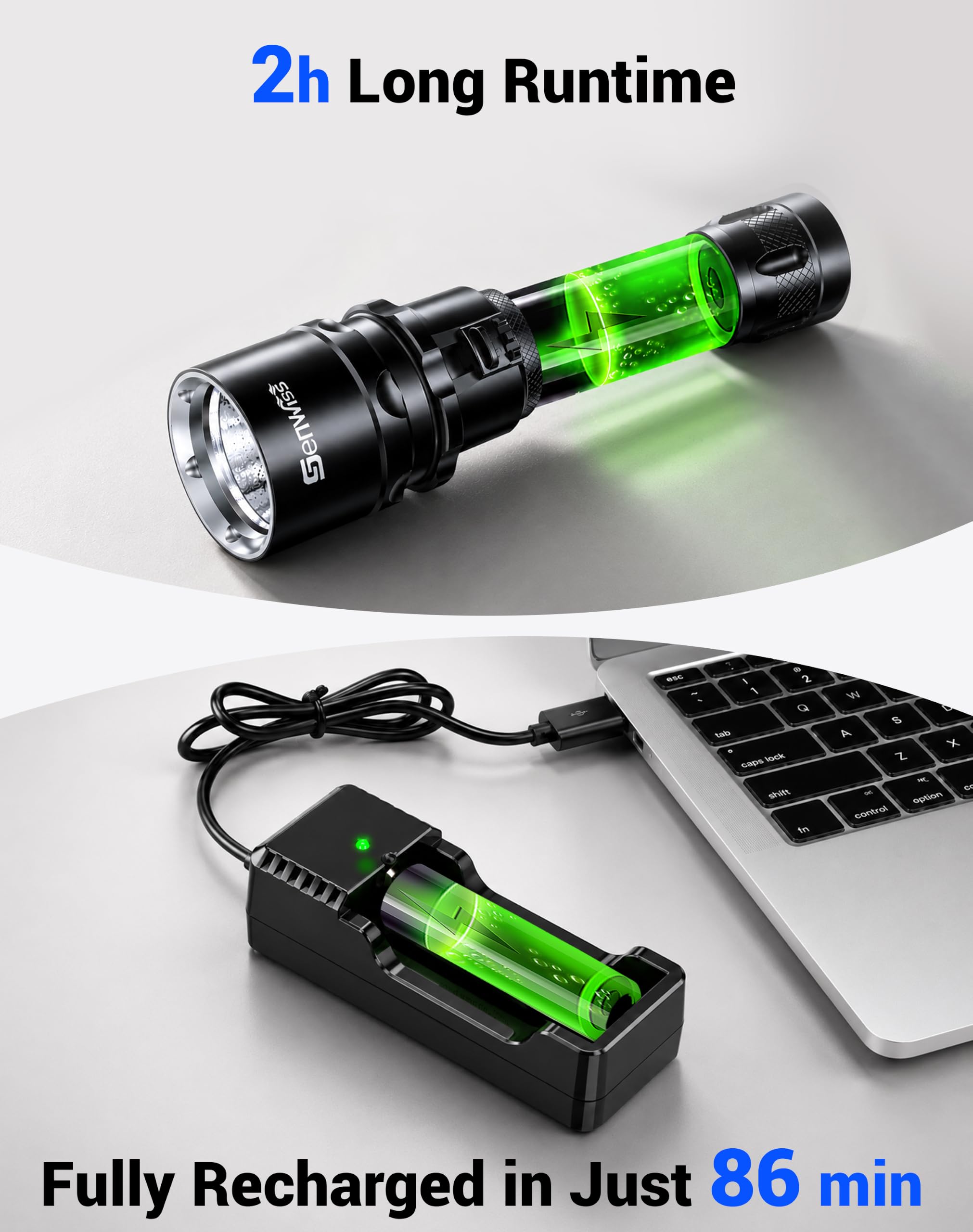 2000 lumens divers flashlight waterproof rechargeable Genwiss Scuba Diving Dive Torch Lumen Underwater XM-L2 LED Submarine Lights Holder with Charger for Under Water Deep Sea Cave at Night : Sports & Outdoors Bell Carbon 