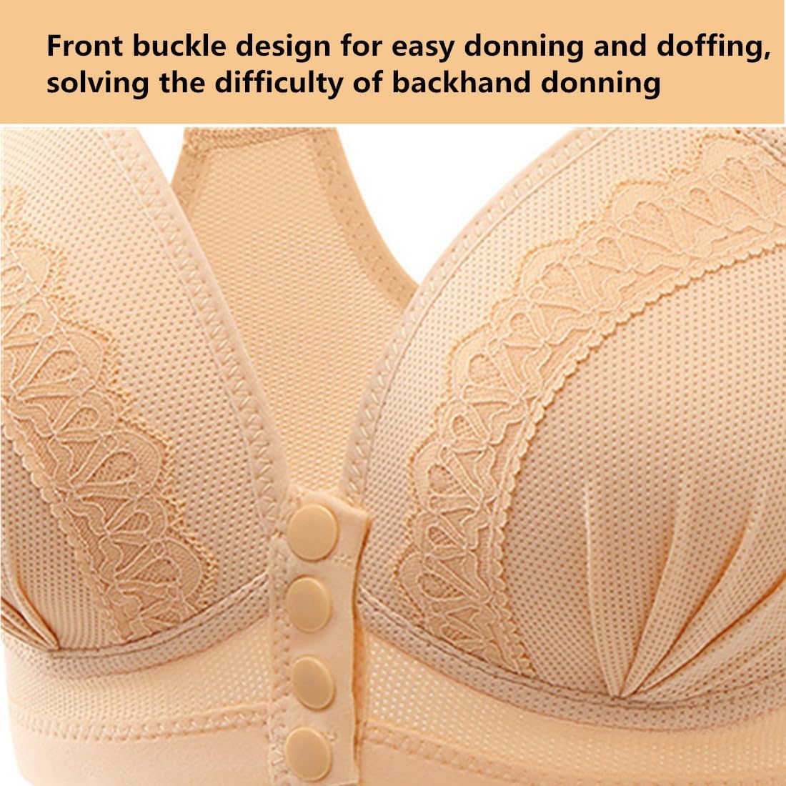 Sibrawom Women's Front Closure Plue Oversize Bra for Women Everyday Bra - Image 2