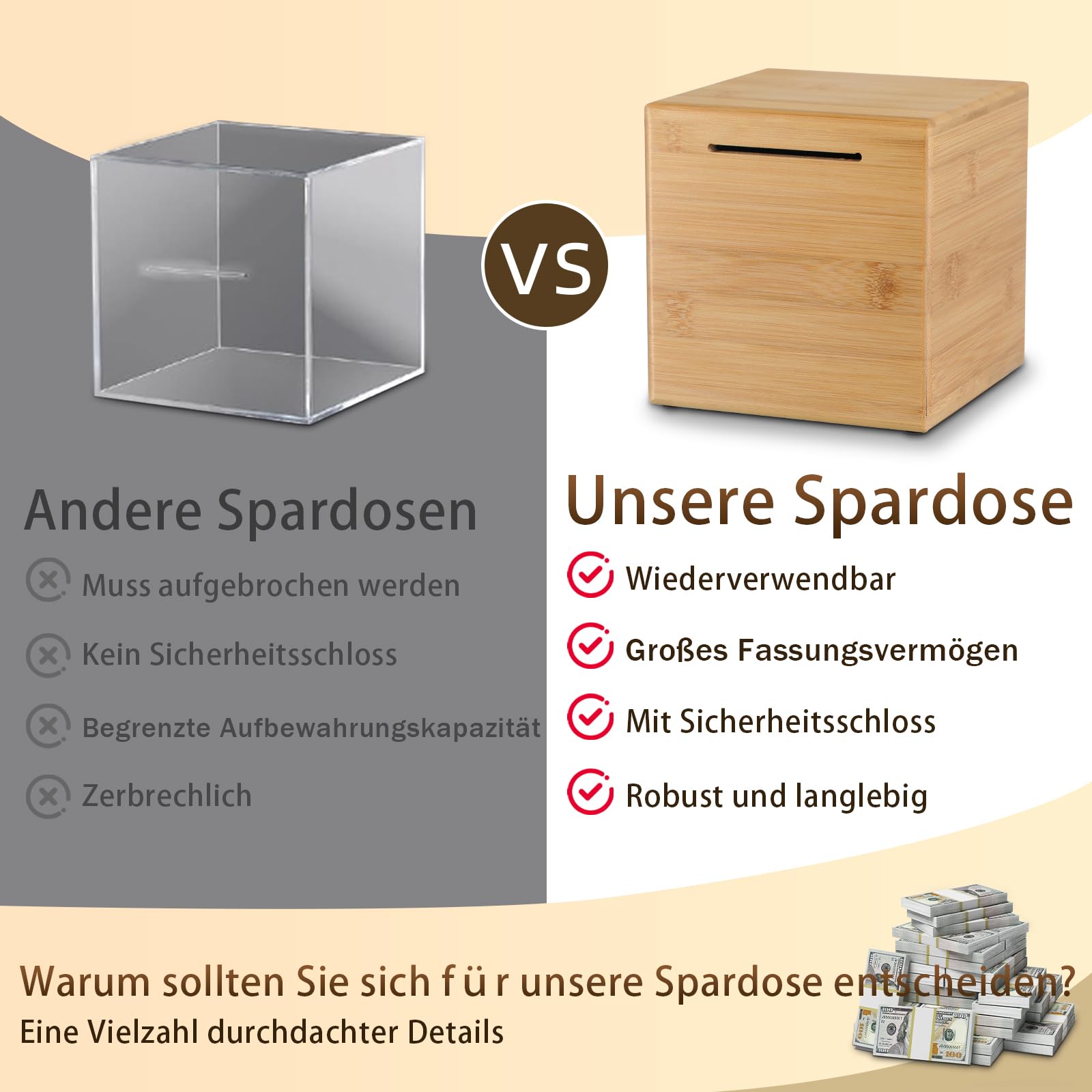 Houten Spaarpot | gepersonaliseerd met Logo