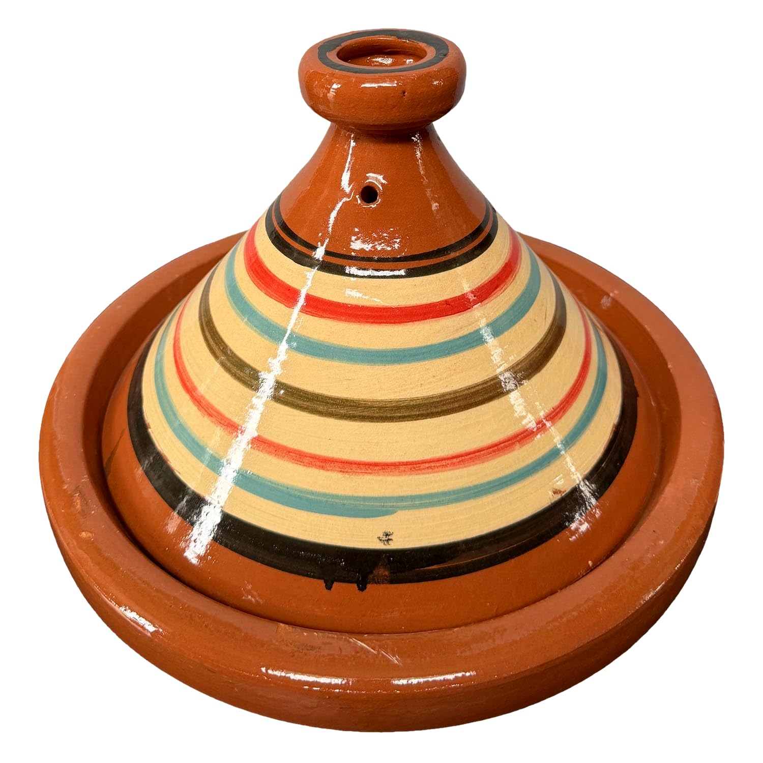 Tajine XL 35 cm Terracotta handbemalt – traditioneller marokkanischer Topf + kostenloses E-Book 0107261115