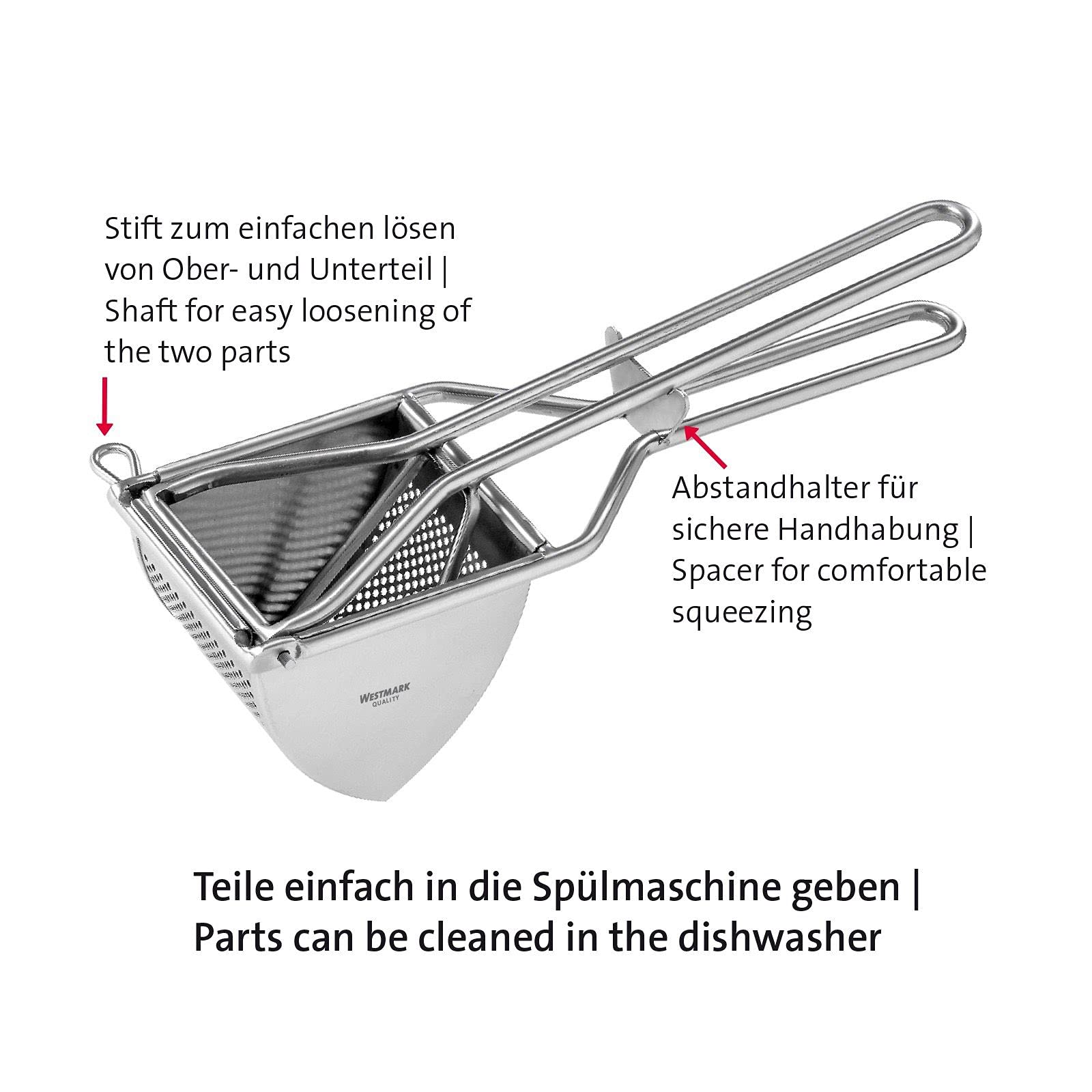 Westmark Kartoffelpresse und Sparschäler, 2tlg. Set, Rostfreier Edelstahl/Stahl, Triangel, Famos, Silber 612622E7