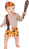 Vista 2 de Flintstones Bamm-Bamm Infant Costume - Baby Caveman Costume, Dinosaur Bone Sash & Hat for Kids Halloween Party