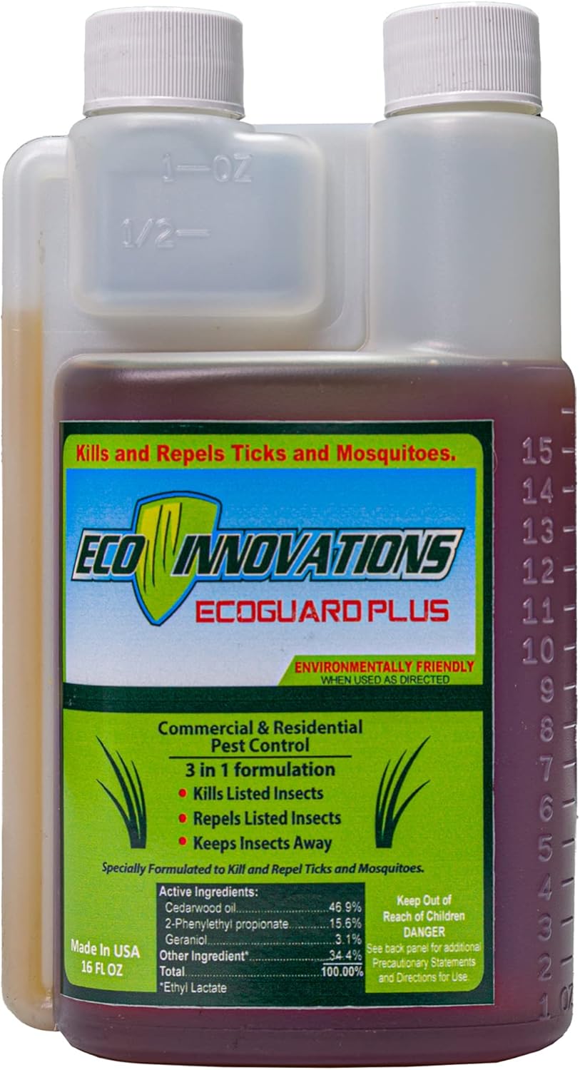 Mosquito Fogger Outdoor Plant Based Spray for Yard, Natural Tick Control Kills Repels Harmful Bugs, Safe for Kids Pets Plants, 16 Oz Covers 2 Acres