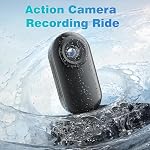 Mini Action Camera, 1080P Tiny Portable Vlogging Thumb Cam | 360° Rotatable Clip, Hands-Free POV Camera with 150 Min Battery Life,Motorcycle Cam Black