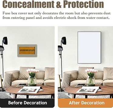 Electrical Panel Cover Home Electric Meter Box Decorative Panel, Plain Color Circuit Breaker Panel Protective Lid, Modern Breaker/ Distribution Box Cover Wall Hanging(Style17,WXH-50 x 60CM-19.7 x 23.6