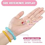 Funtopia 36 Colors Glass Beads, 8mm Beads Bracelet Making Kit, Crystal Gemstone Beads Imitative Jade Beads for Making Jewellery, Colorful Big Round Beads for Necklaces DIY Crafts (1060 Pcs) | 1061pcs Bracelet Making Kit, 36 Colors Round Glass Bead fo