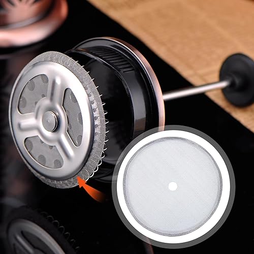 Miniatura 6 de Paquete de 5 filtros de repuesto para prensa francesa, filtro de café de acero inoxidable de 3 pulgadas para cafetera de prensa francesa de 20.3 fl