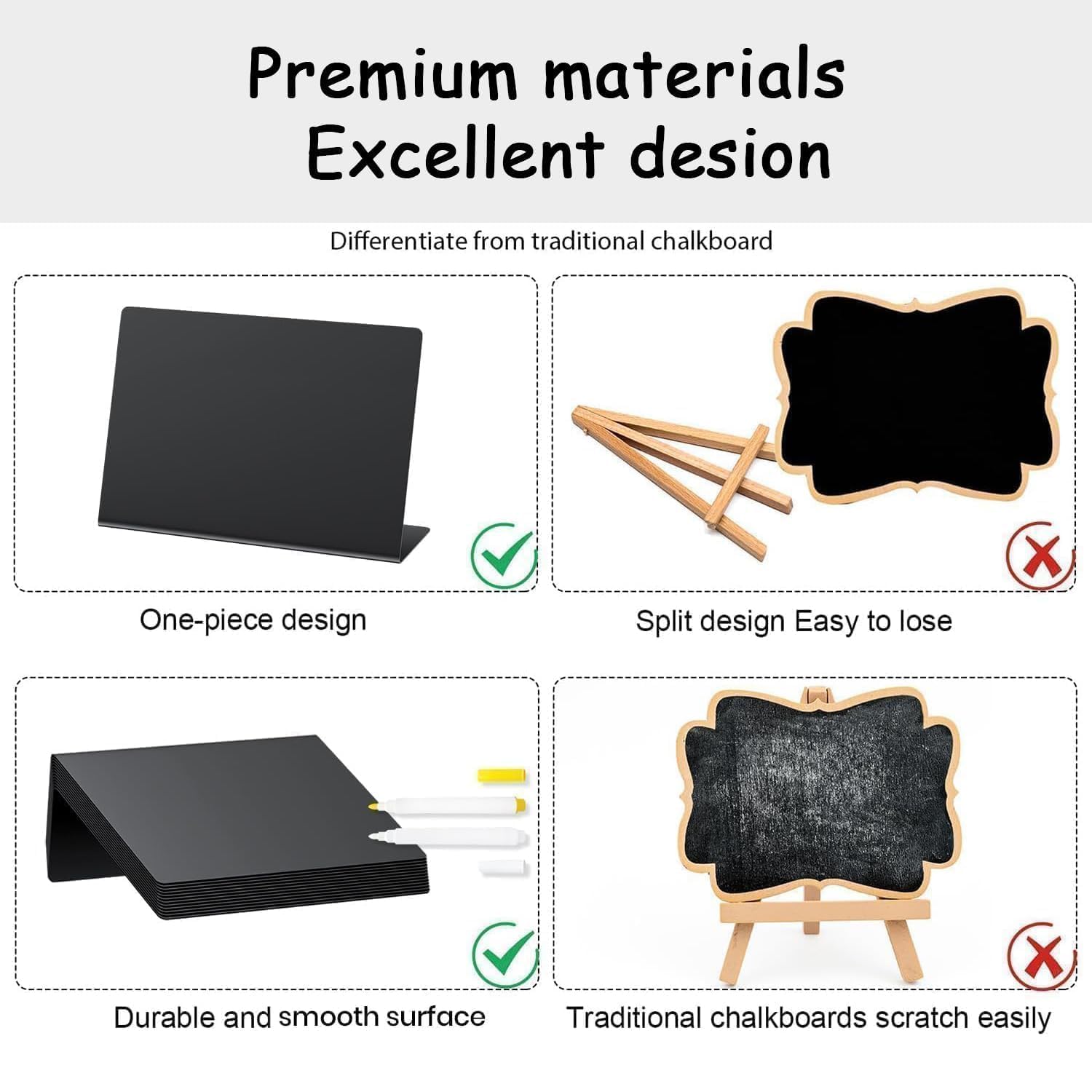 PigPotParty 12 Pcs Food Labels for Party Buffet w Cleaning Spray 4x3 Mini Chalkboard Signs for Food Display — view 6