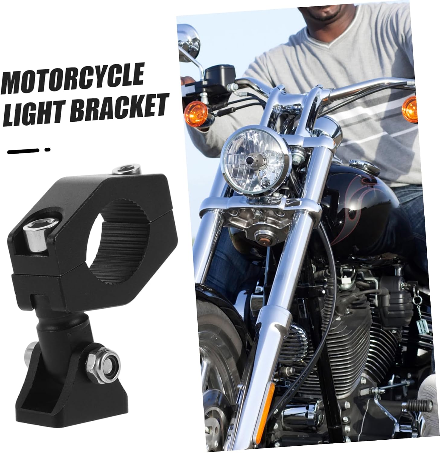MAGICLULU 1Set Aluminum Motorcycle Fork Bracket Mounting Holder for LED Spotlight Secure Easy Install Enhanced Visibility Durable Construction for Optimal Lighting