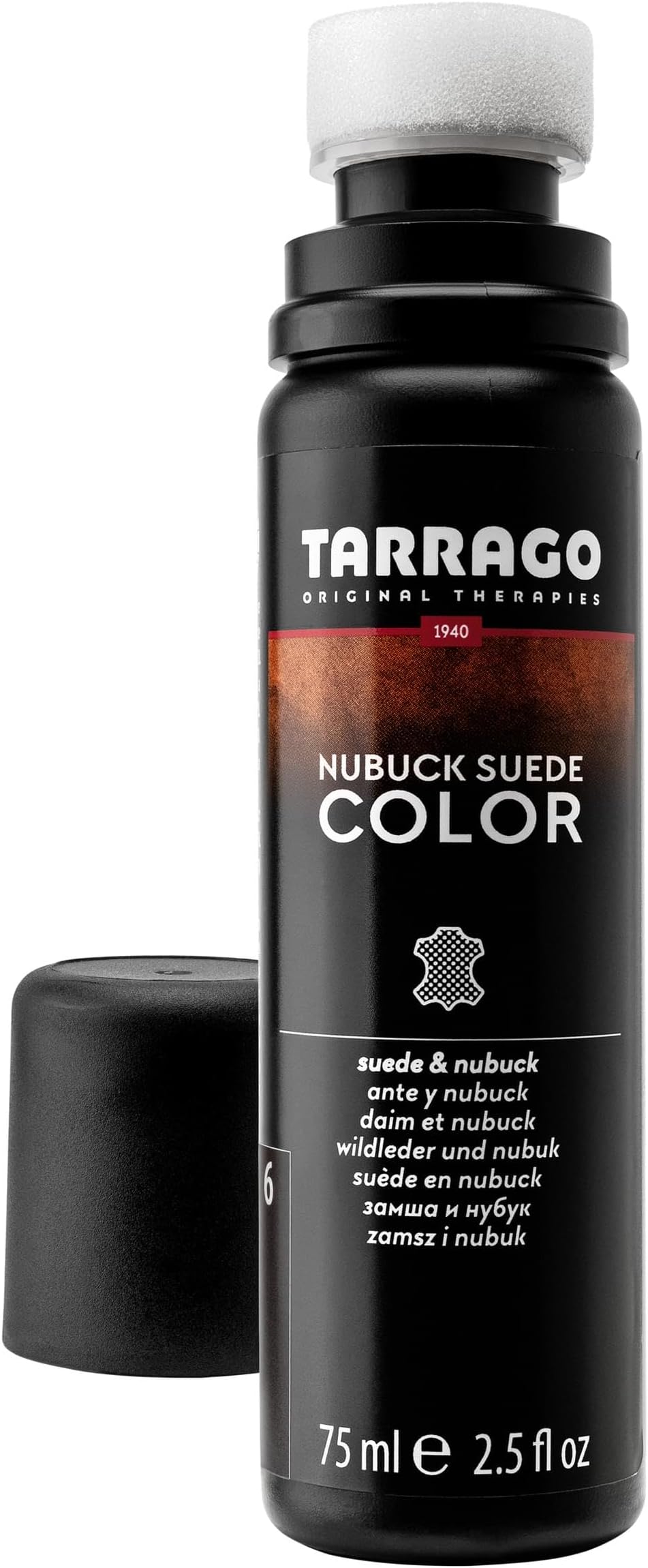 Tarrago Nubuck Suede Colour Renovator - Renews Color of Suede & Nubuck Footwear - Contains Synthetic Polymer and Vegetal Oil - Self-Applicator Bottle with Sponge, 75 ml / 2.54fl.oz