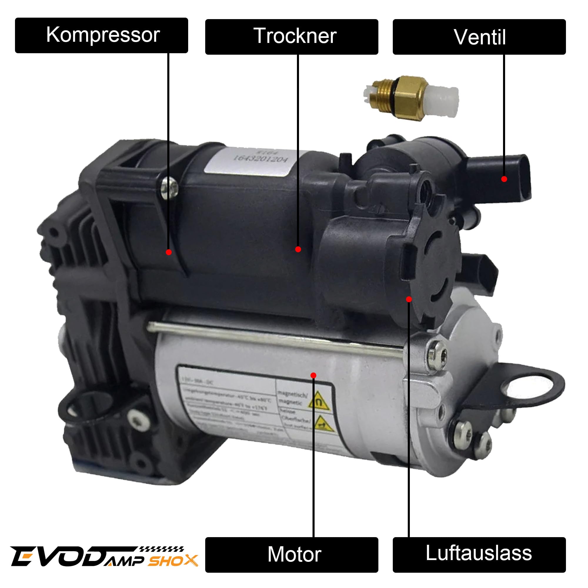 1643201204 Luftfederung Kompressor mit Airmatic für Mercedes ML/GL Klasse W164 X164 05-12
