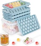 Optish 3 Sacs de glace pour congélateur, 99 PCS Bac à glaçons avec couvercle et bac, bacs ronds à glacières pour congélateur, bac à glaçage circulaire pour boissons réfrigérées