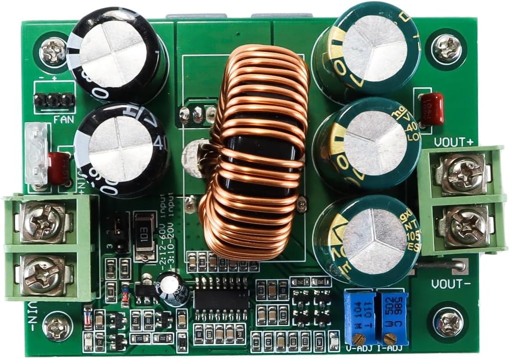 1200W DC/DC Step Up Converter, 10-20V to 12-60V DC Booster Converter, Adjustable Charging Power Supply Module for Electric Vehicles.