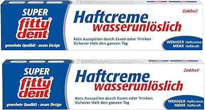 2 x FITTYDENT super Haftcreme 40 g Paste - Langer Halt & starke Haftkraft. Speziell für schmale und flache Unterkiefer
