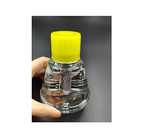Botella dispensadora de vidrio transparente vacía de 6.1 fl oz6 onzas para esmalte de uñas, contenedor de bomba de alcohol recargable con tapa,
