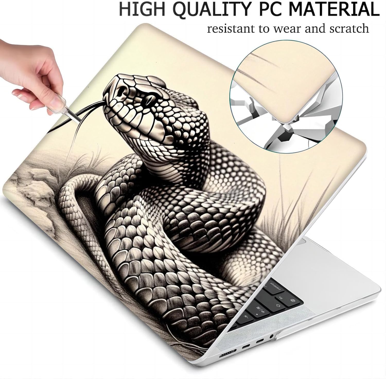 Compatible with MacBook Neo 13-inch, Hard Shell Case with Keyboard Cover and Screen Protector (A3404 A18 Pro chip, 2026 Release) - Snakes MC22760