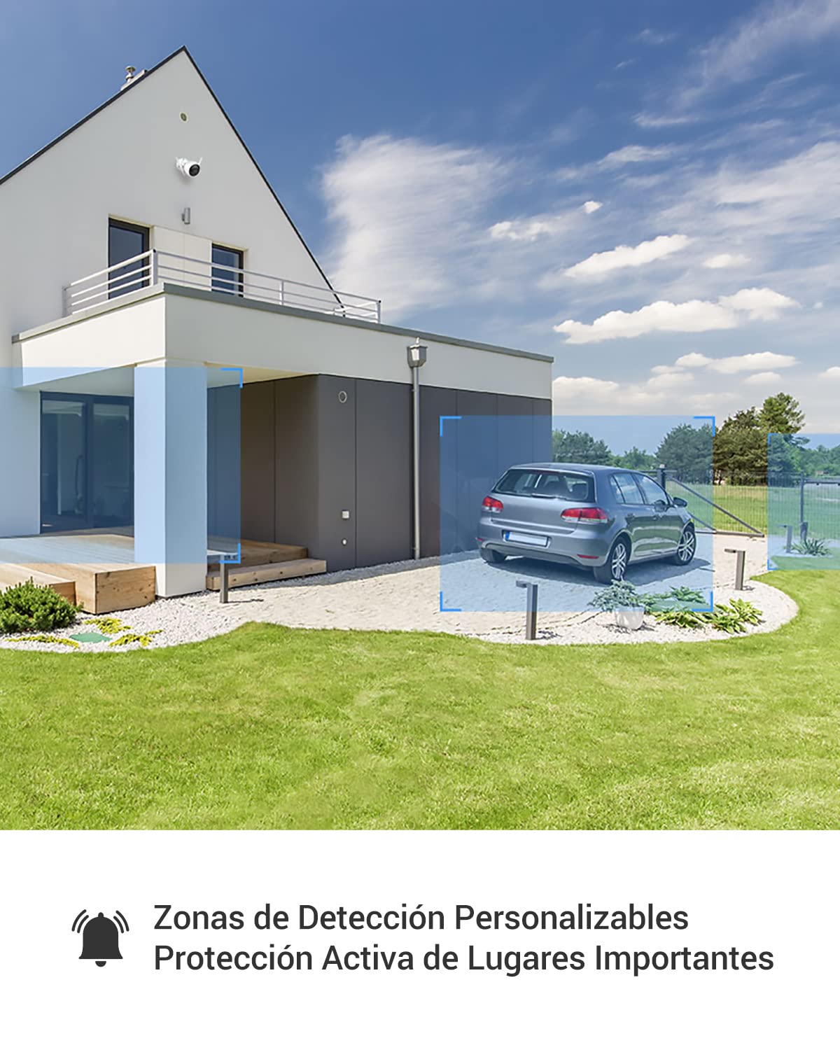 EZVIZ C3X Cámara Vigilancia WiFi Exterior de Doble Lente, Visión Nocturna en Color AI, Detección de Forma Humana/Vehículo, Alertas de Voz Personalizables, Alarma de Sirena y Flash, IP67