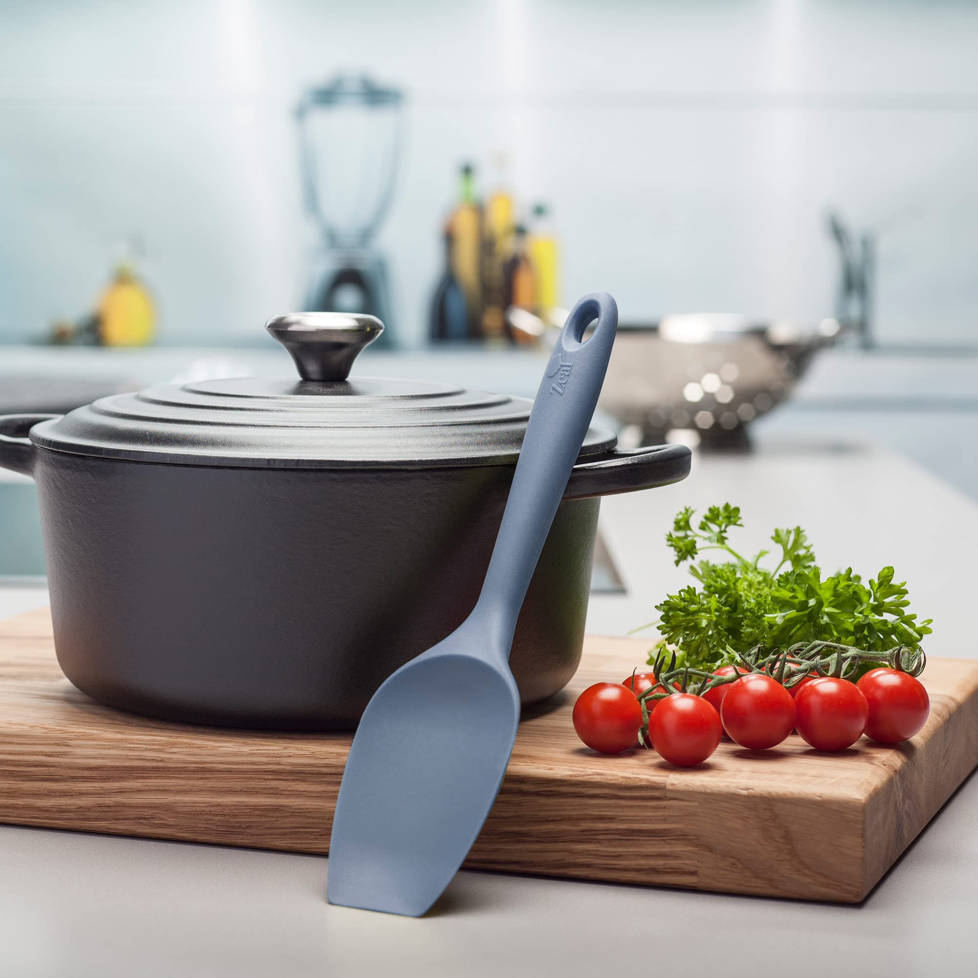 Zeal Pfannenwender aus Silikon, antihaftbeschichtet, 26 cm, Provence-Blau