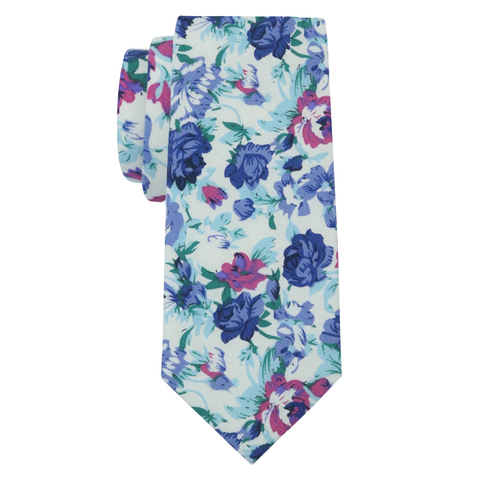 Mantieqingway Floral Ties for Men Skinny Cotton Tie Flower Necktie