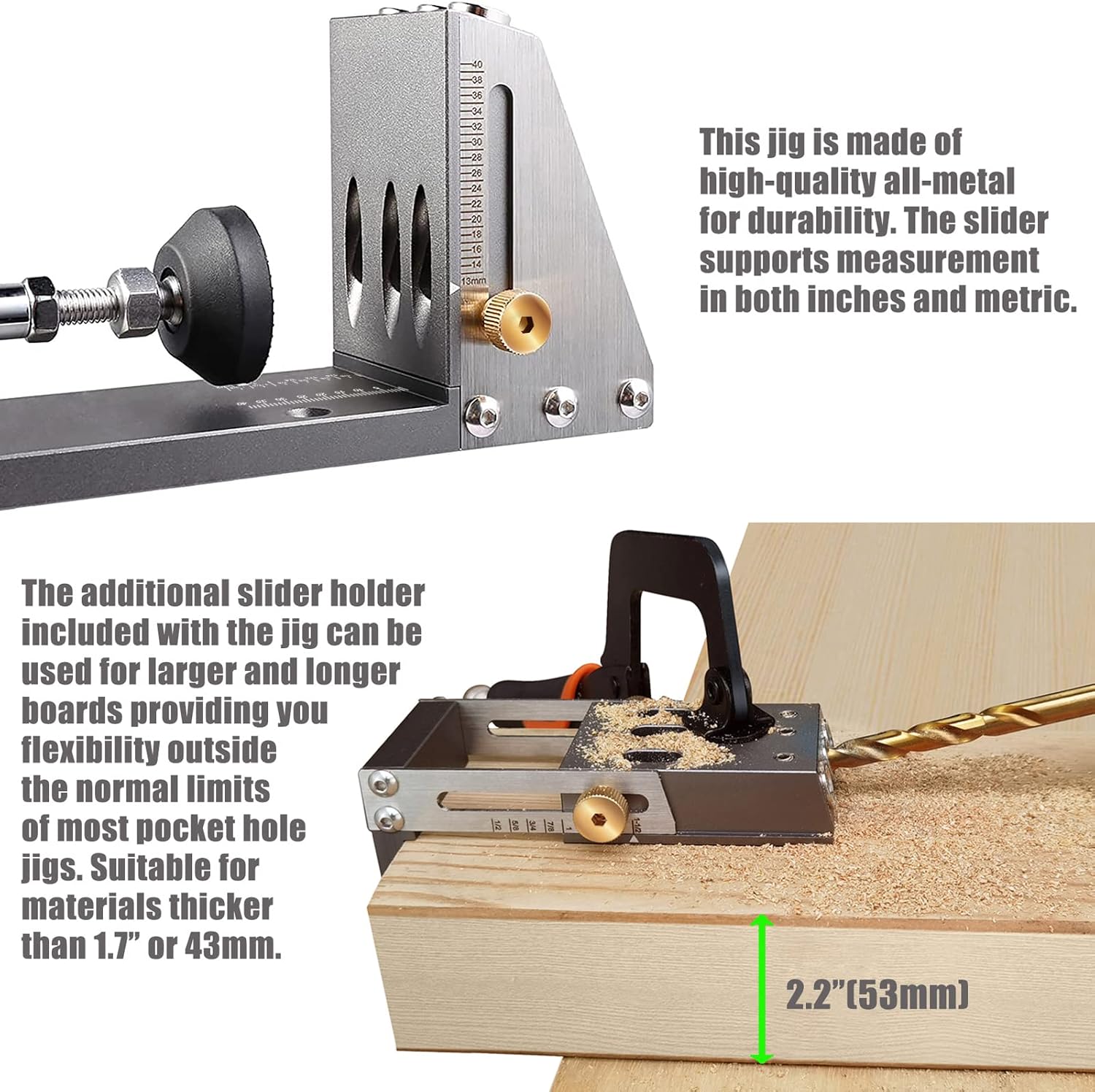 Buy HOWOD Pocket Hole Jig Kit, Professional and Upgraded AllMetal