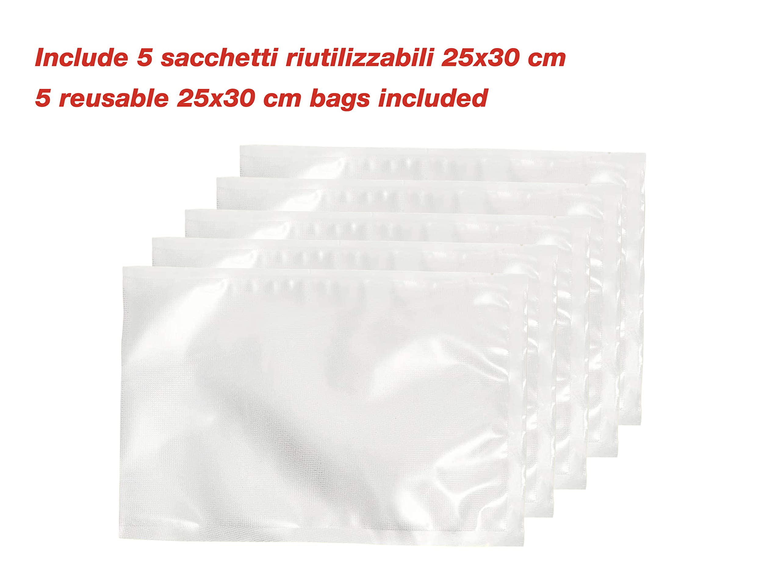 BEPER P102CON001 Machine sous vide avec 5 sacs sous vide, ABS, double opération, ruban d'étanchéité de 30 cm, blanc/gris