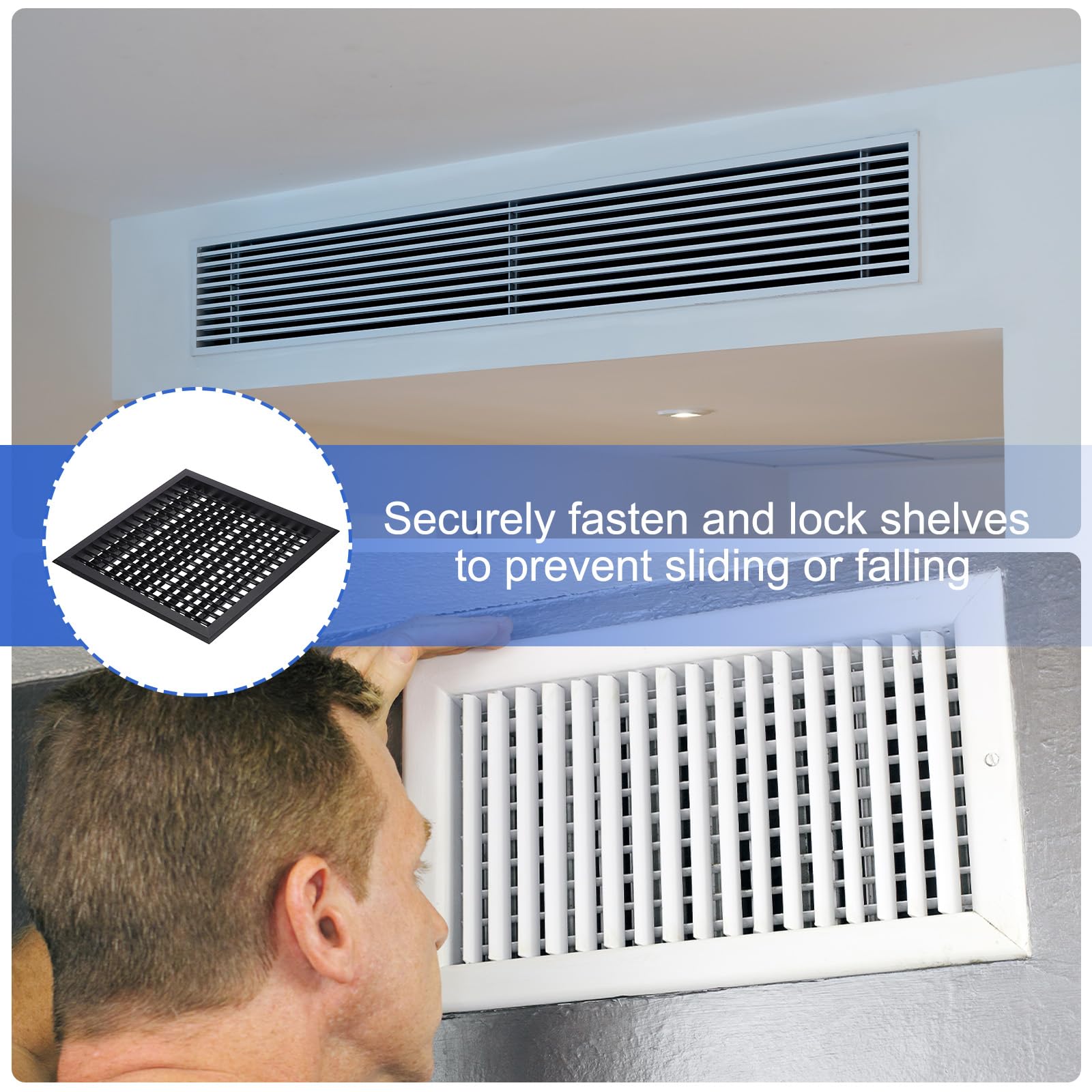 PATIKIL Rejilla De Ventilación De Plástico De 16x16 Pulgadas Negro