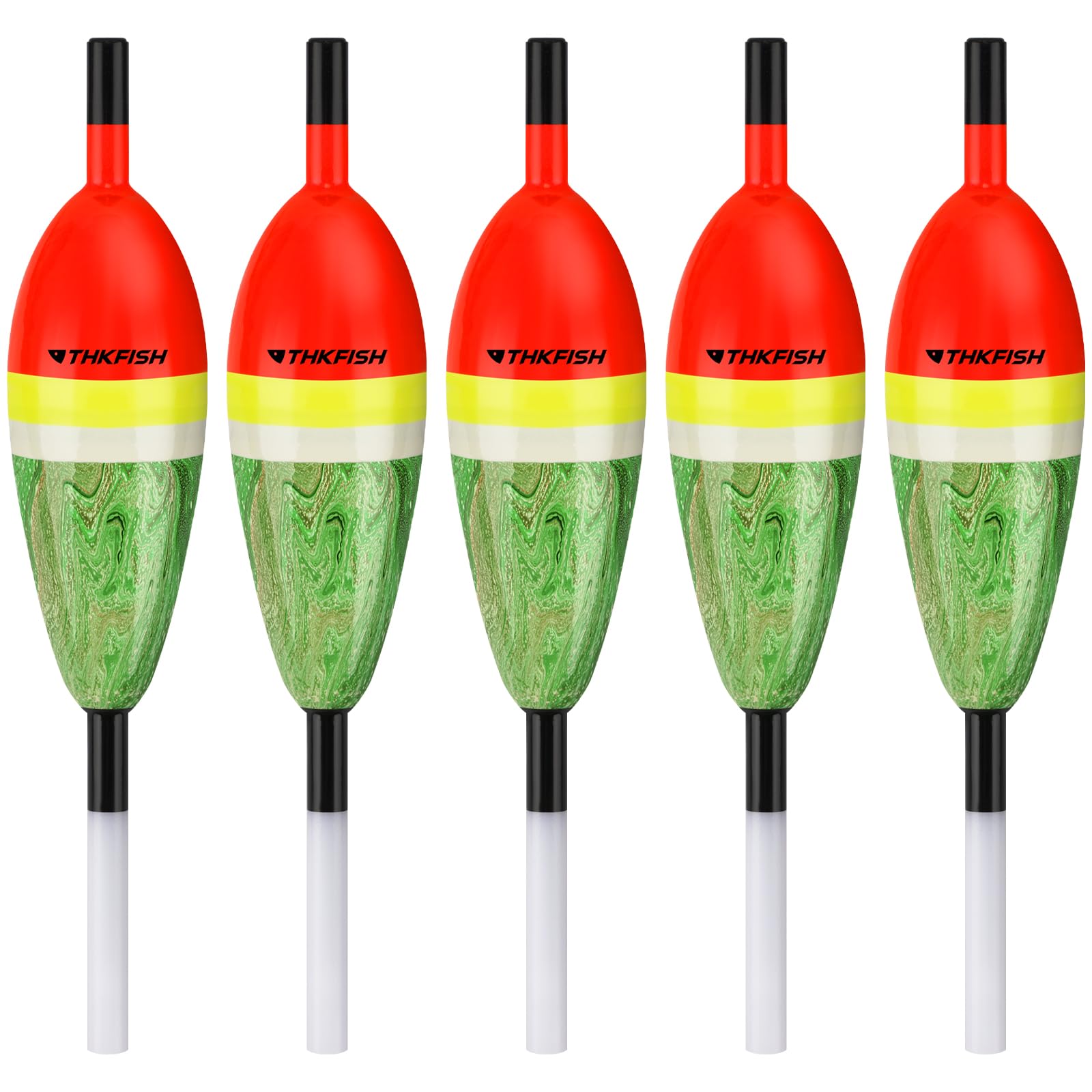 THKFISH Fishing Floats Balsa Wood Slip Bobbers, Fishing Bobbers Stick Slip Bobber for Fishing Crappie Bluegill Trout Bass Panfish Catfish Walleye 5PCS