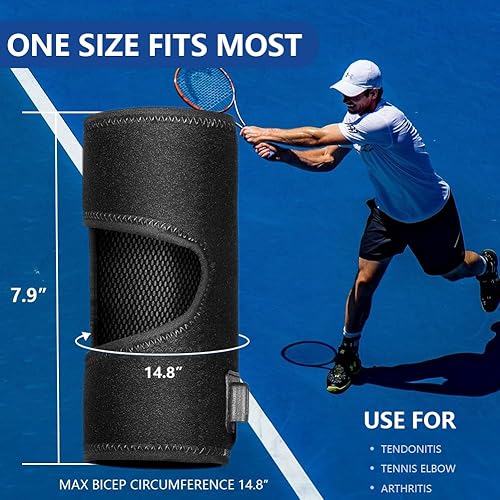 Miniatura 7 de Almohadilla térmica para codo, codera, terapia de calor y frío para brazo, almohadilla térmica eléctrica para tendinitis, temperatura de 3 niveles y