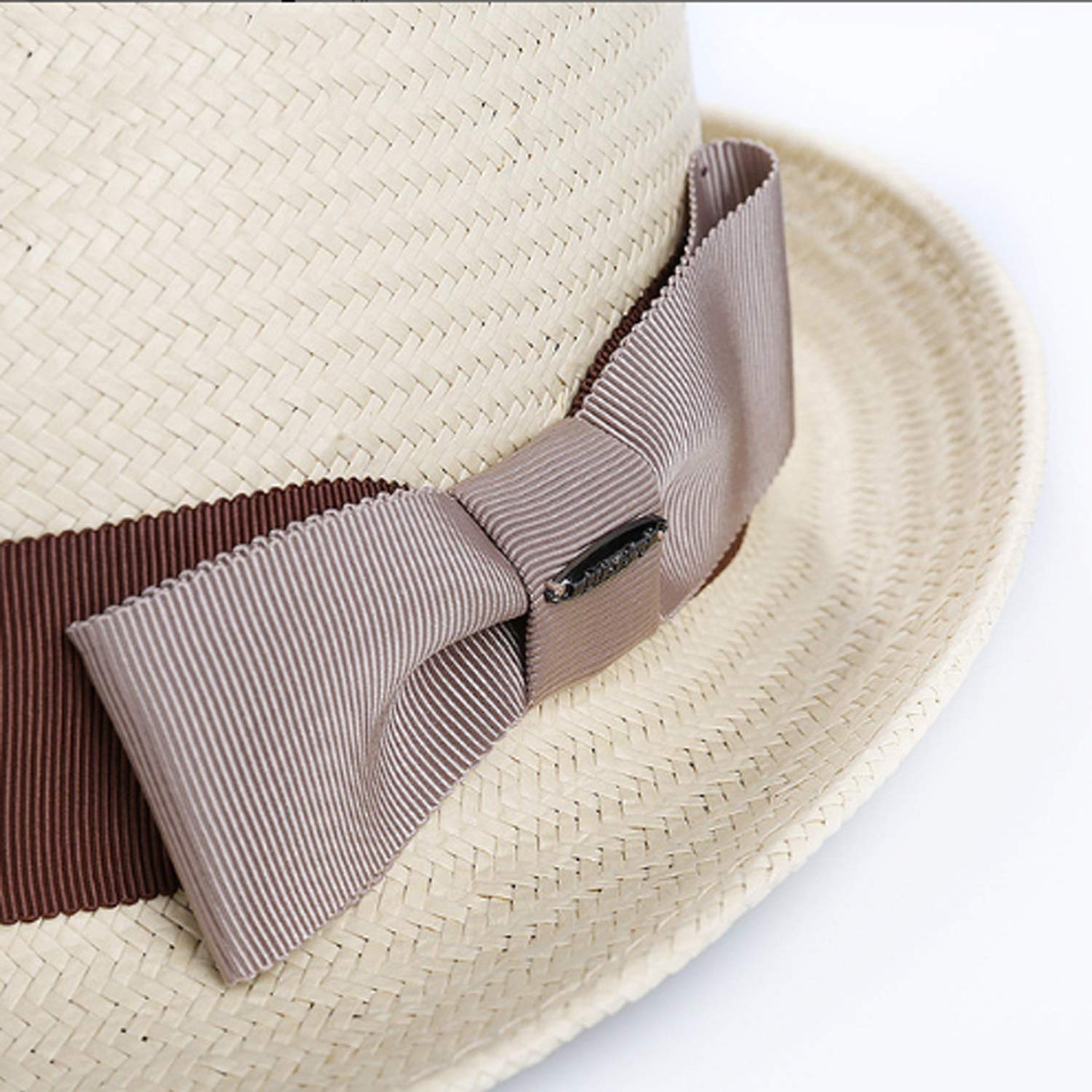 Sombrero Masculino Sombrero de Paja Corto Sombrero de Top Sombrero Junto a la Playa con Protector Solar Ocio Jazz Gorra, Mejor Comodidad/Natural/Medium