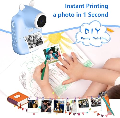 Miniatura 4 de LIZHOUMIL Cámara digital para niños de 3 a 12 años cámara instantánea para niños y niñas con pantalla de 24 pulgadas cámara de video HD de 1600 W