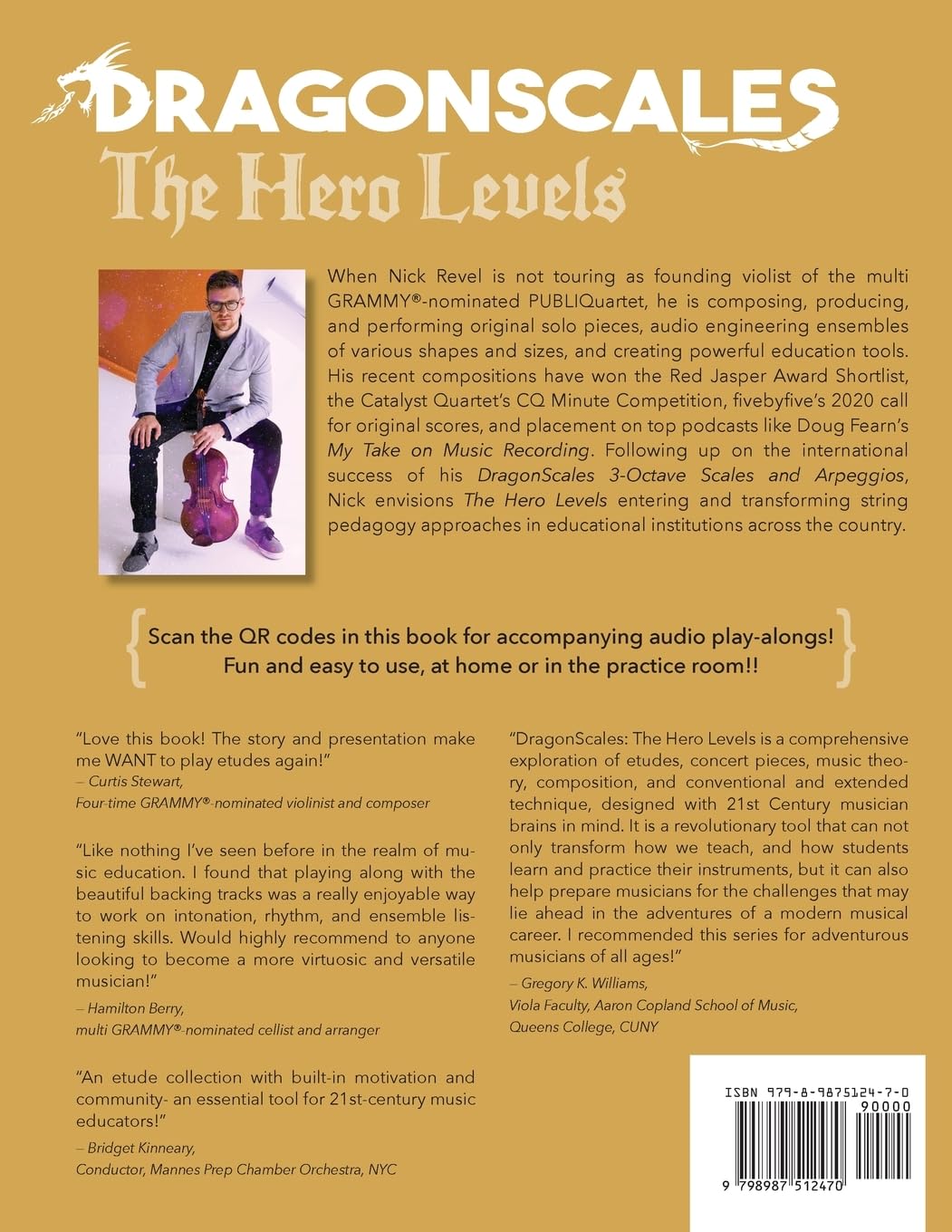 DragonScales: The Hero Levels, Viola Noble: 25 Fantasy Etudes to Slay Evil for violin, viola, and cello in Noble or Legend difficulty modes