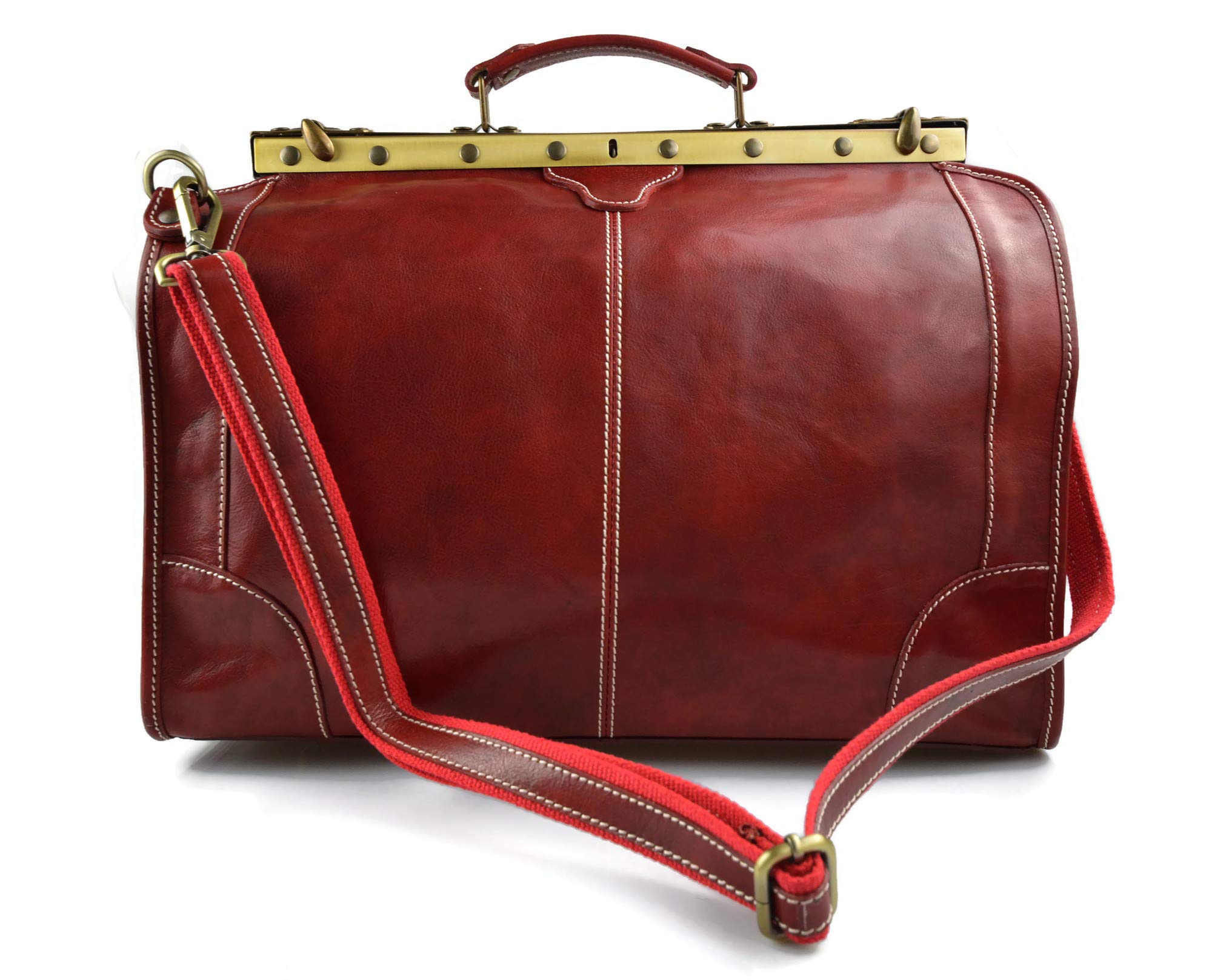 Bolso de cuero bolso de viaje doctor bag bolso doctor en piel bolso mujer bolso hombre bandolera de cuero bolso de mano bolso de espalda rojo