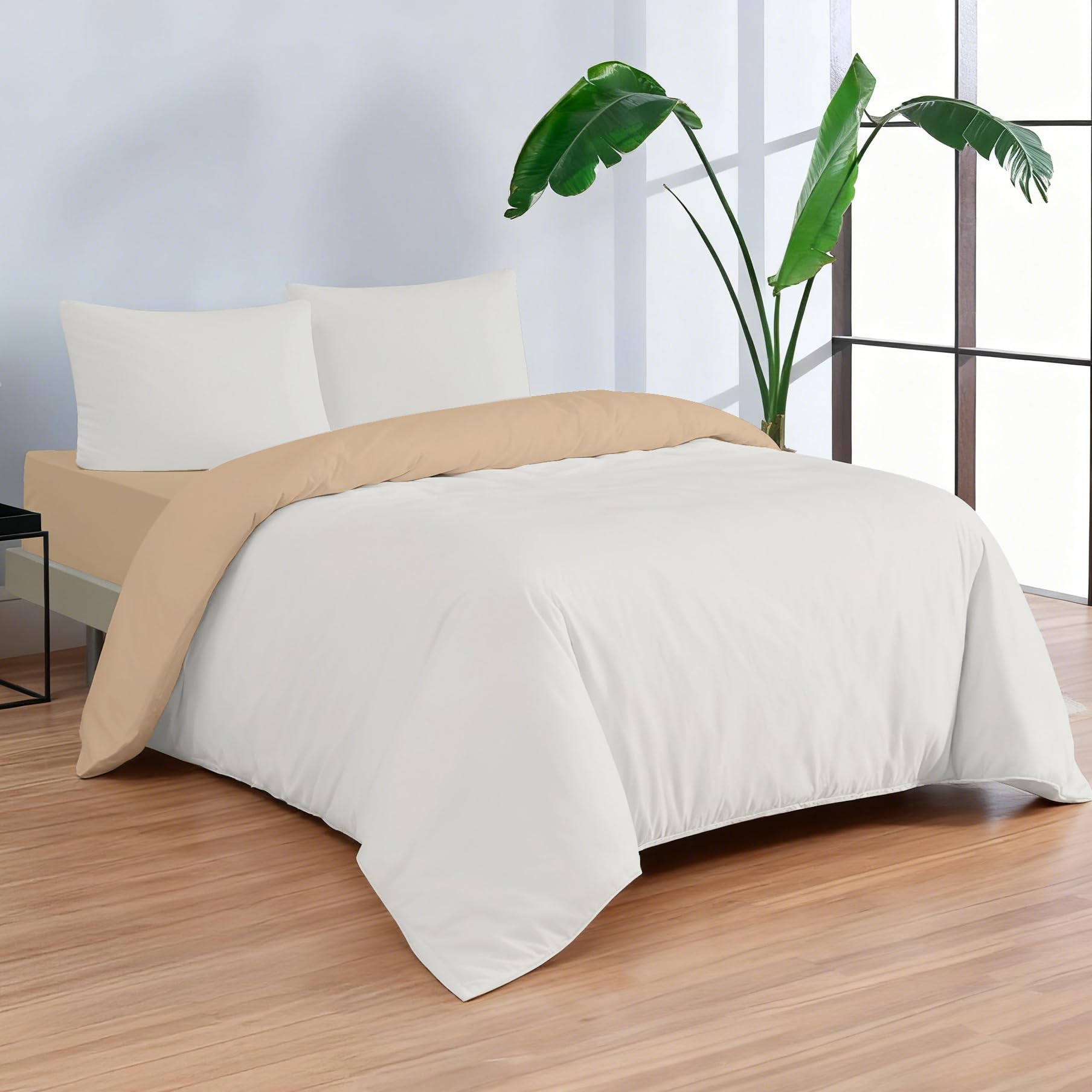 Etrexonline Juego de Funda Nórdica 3 Piezas Cama 135 Microfibra Extra Suave Transpirable - 1 Funda Edredón 220x220 cm y 2 Fundas de Almohada 50x70 cm (Eucalipto) — view 17